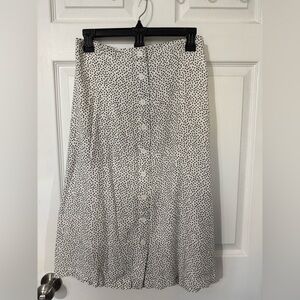 Old Navy Black and White Polka Dot Midi Skirt